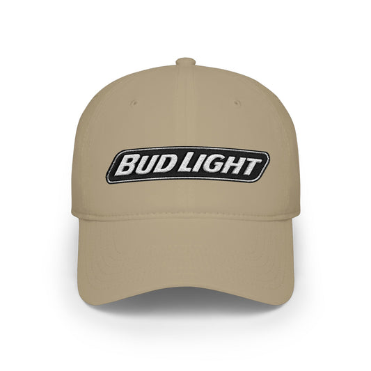 Bud Light Embroidered Baseball Cap — Red Low Profile Dad Hat - Creations by Chris and Carlos