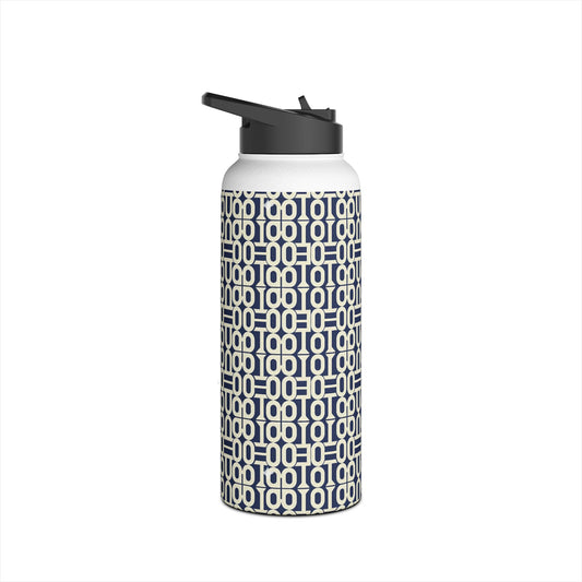 Prism Point Athletic Collection Geometric Navy Link Stainless Steel Water Bottle - Creations by Chris and Carlos