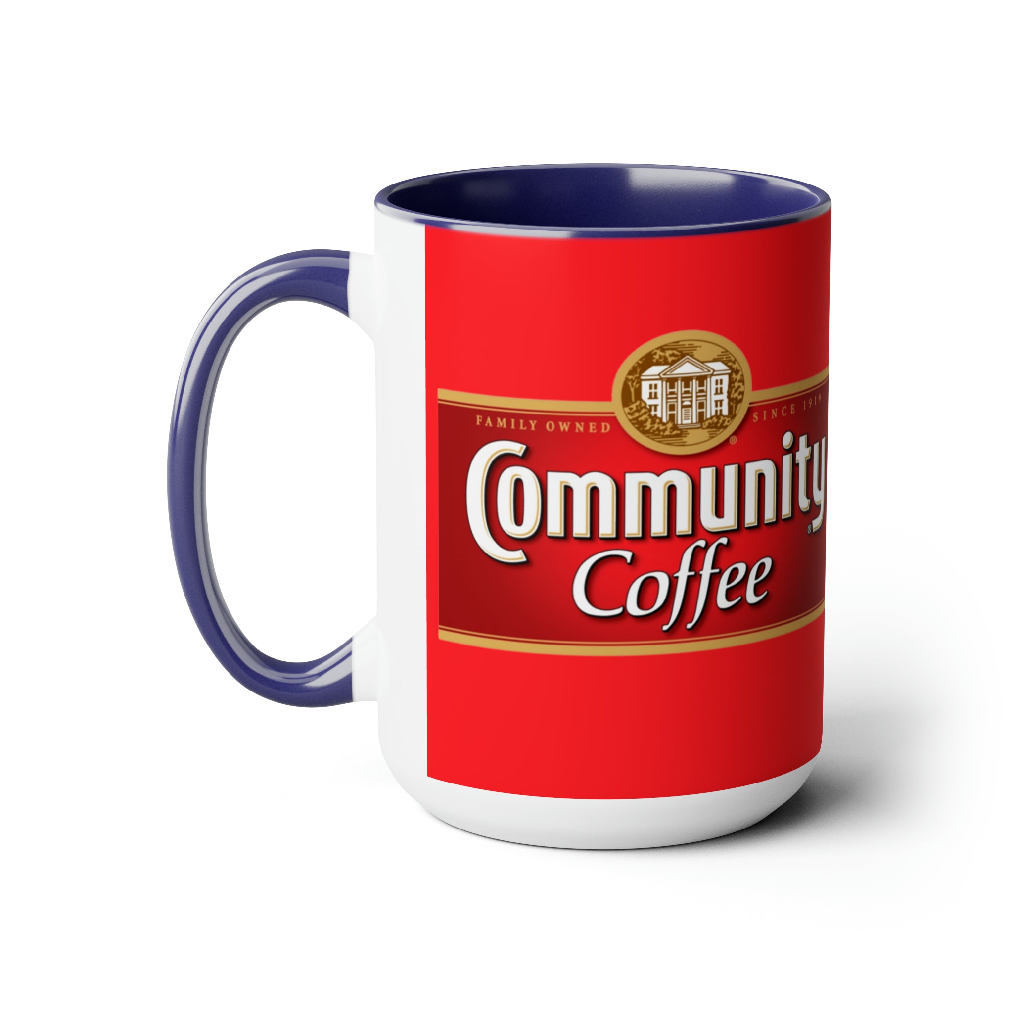 Community Coffee- jcWhite Ceramic Mug - Creations by Chris and Carlos