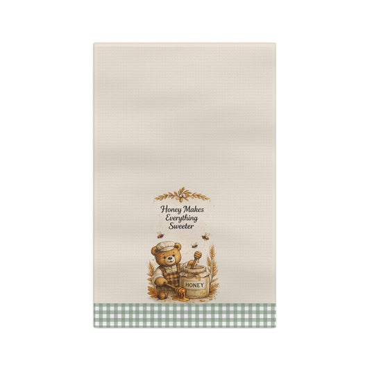 Old Soul Harvest™ Honey Makes Everything Sweeter Bear Tea Towel - Tea Towel from Old Soul Harvest Cozy Kitchen