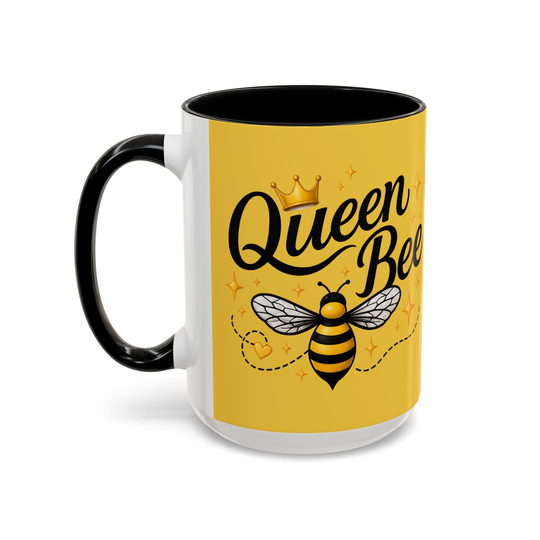 Queen Bee Coffee Mug — Floral Bee Accent Mug (11/15oz) - Creations by Chris and Carlos