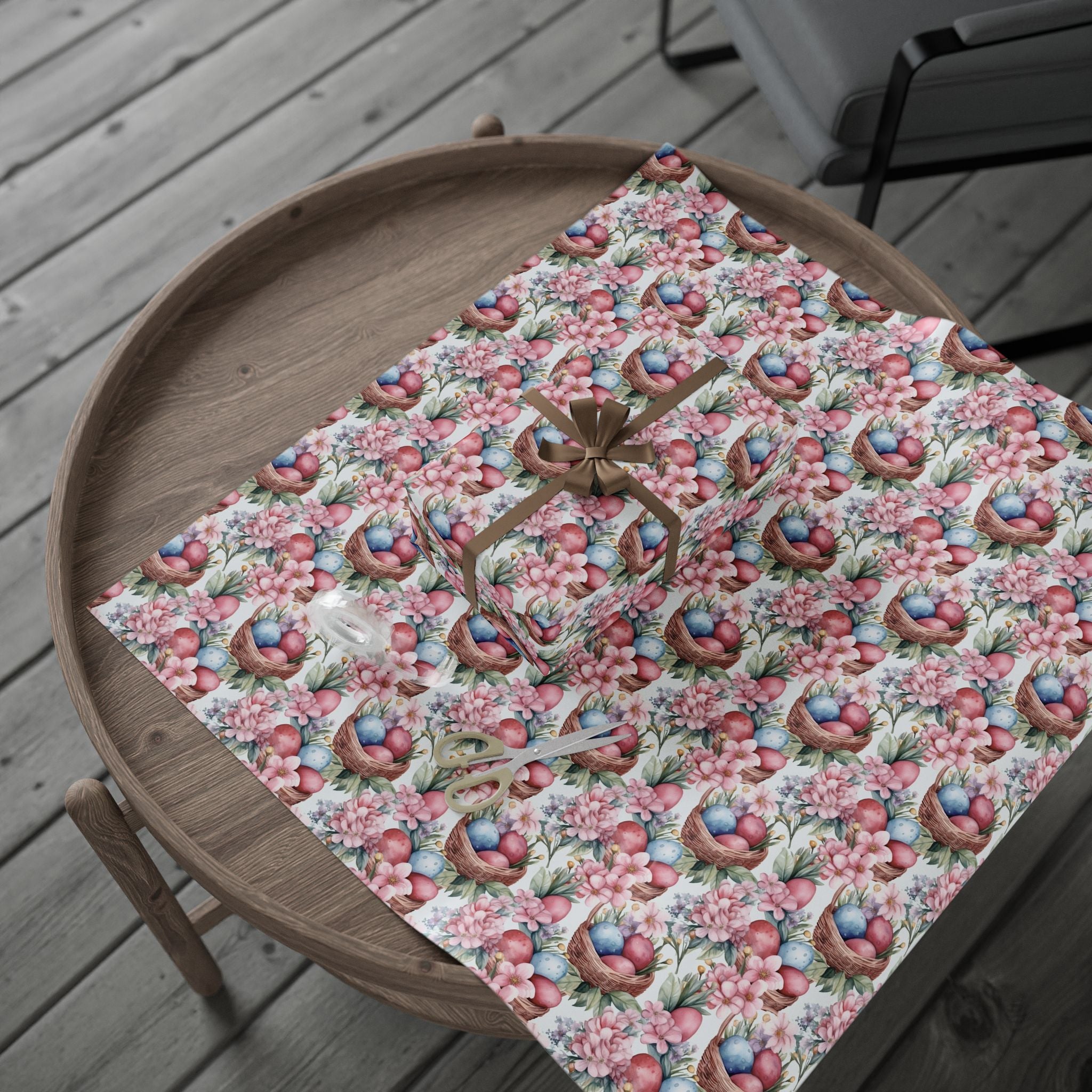 Easter Pastel Bunny & Eggs Wrapping Paper Roll — Floral Spring Gift Wrap - Creations by Chris and Carlos