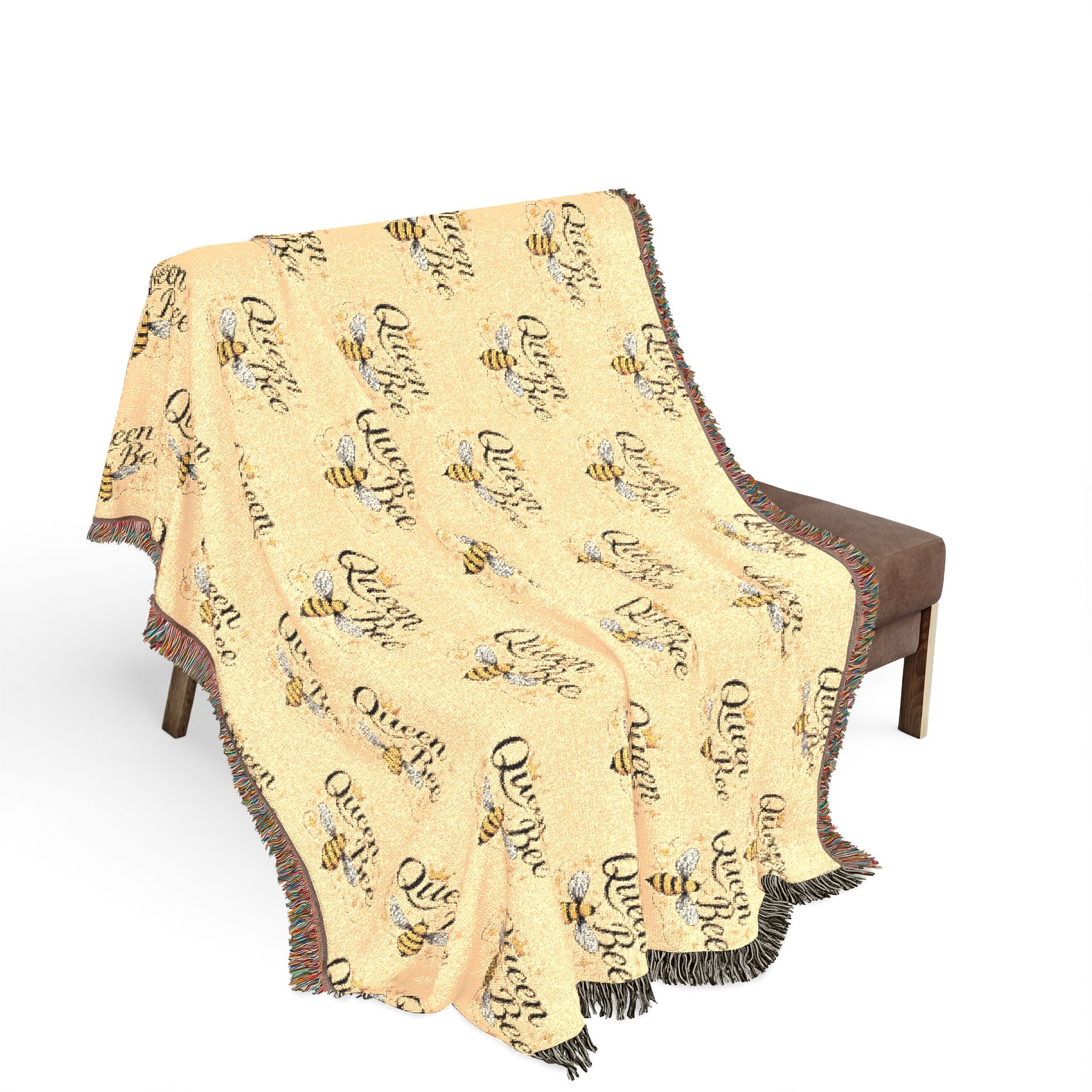 Queen Bee Woven Blanket – Cozy Floral Honeycomb Throw - Creations by Chris and Carlos