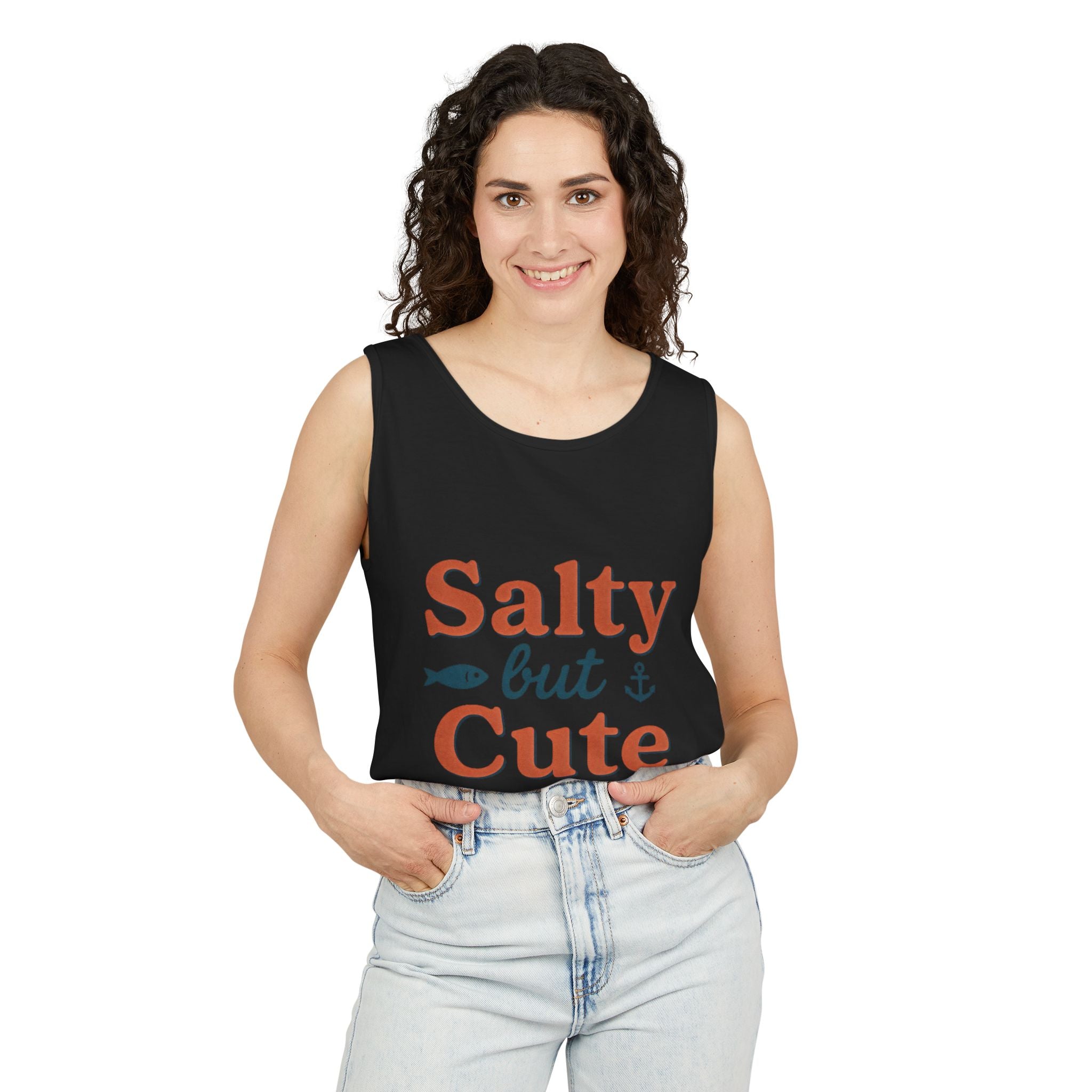 Salty But Cute Tank Top — Nautical Beachy Graphic Summer Shirt - Creations by Chris and Carlos