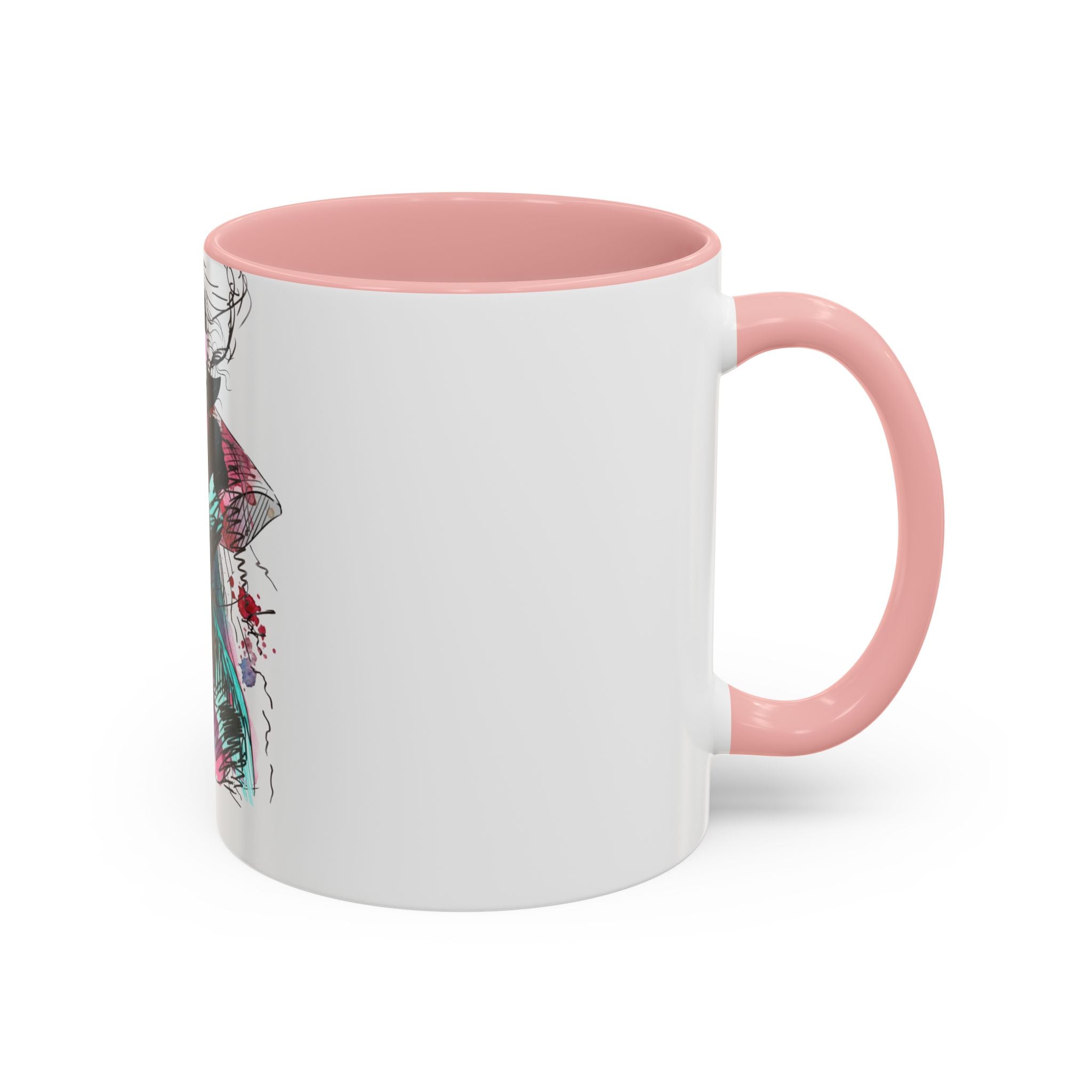 Abstract Floral Silhouette Accent Coffee Mug — Watercolor Woman Art (11/15oz) - Creations by Chris and Carlos
