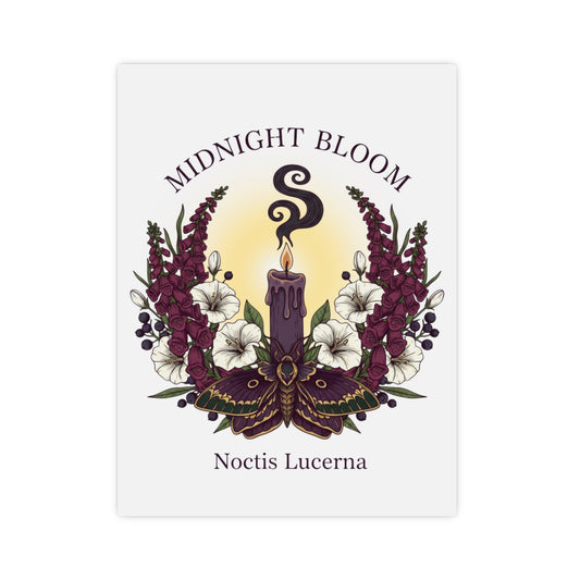 Midnight Bloom Poster — Botanical Candle Art Print (Noctis Lucerna) - Creations by Chris and Carlos