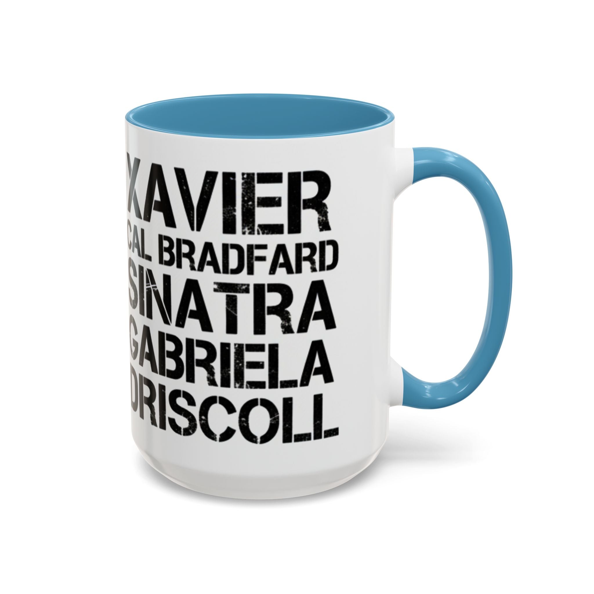 Paradise TV Show Typography Names Accent Coffee Mug — Bold Black Name List Design (11/15oz) - Creations by Chris and Carlos