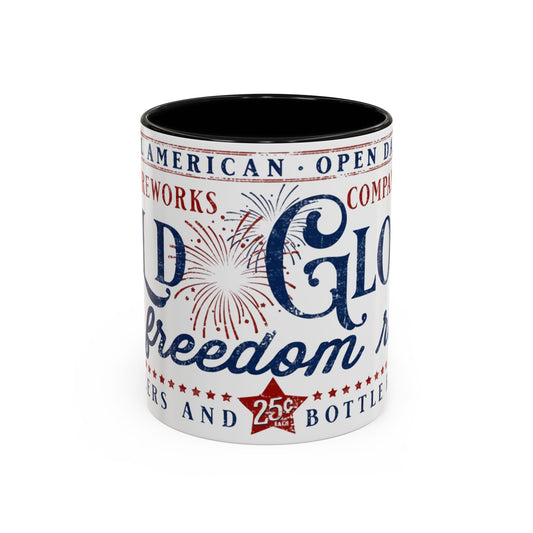 Patriotic 'Land of Glory' Accent Coffee Mug – Vintage 4th of July Americana Design - Creations by Chris and Carlos