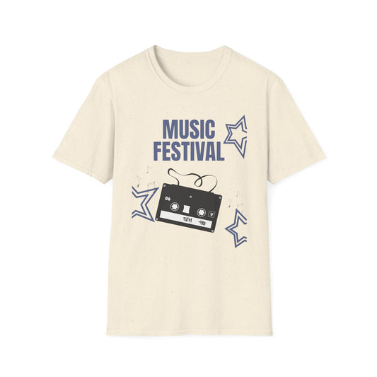 Music Festival Cassette T-Shirt — Retro Tape Graphic Tee for Concerts & Events - Creations by Chris and Carlos