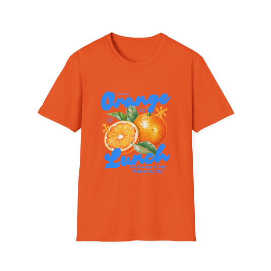 Orange Lunch Graphic T-Shirt — "An Orange A Day Makes My Day" Retro Fruit Tee - Creations by Chris and Carlos