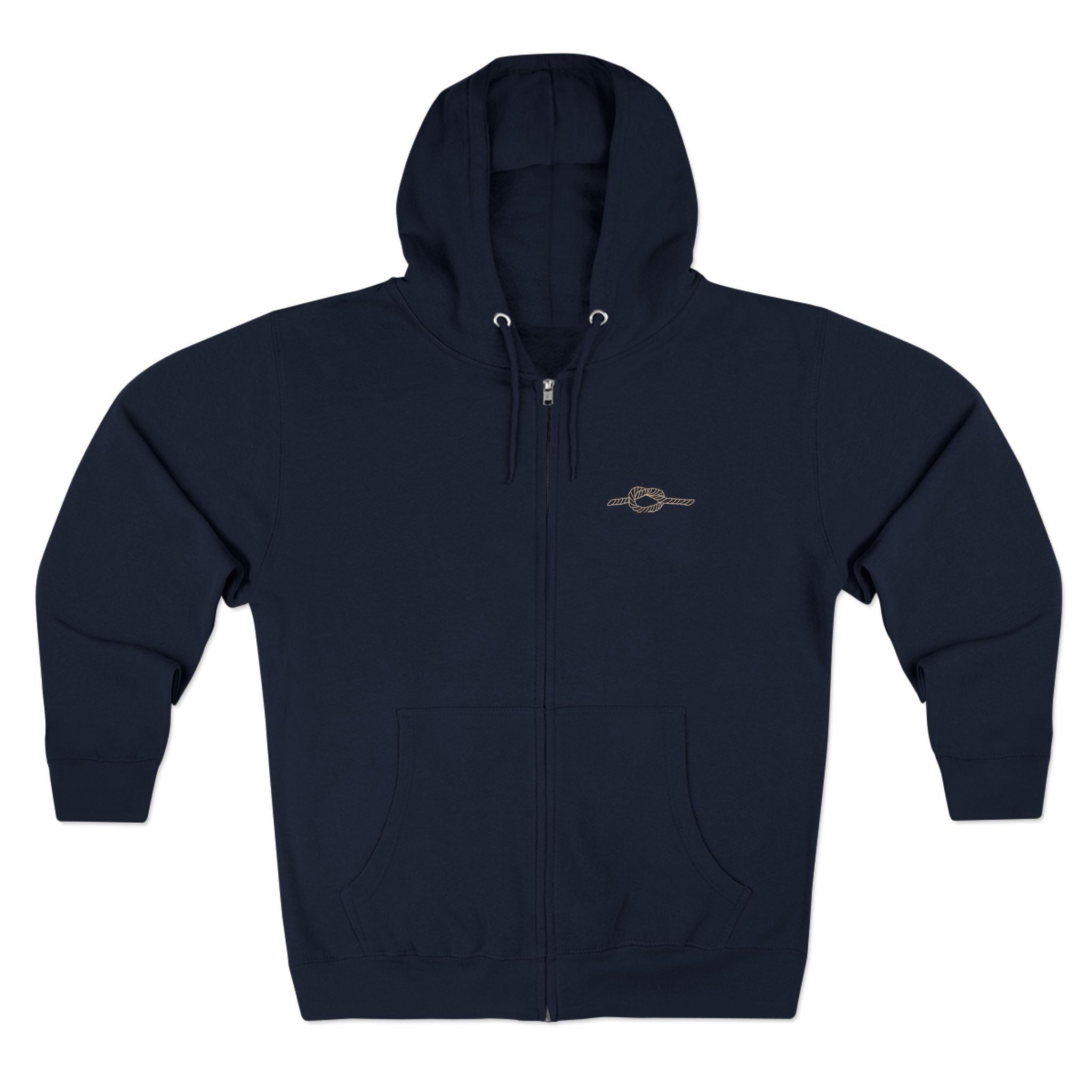 Y KNOT U Rope Knot Anchor Zip Hoodie — Nautical Graphic Unisex Zip-Up - Creations by Chris and Carlos