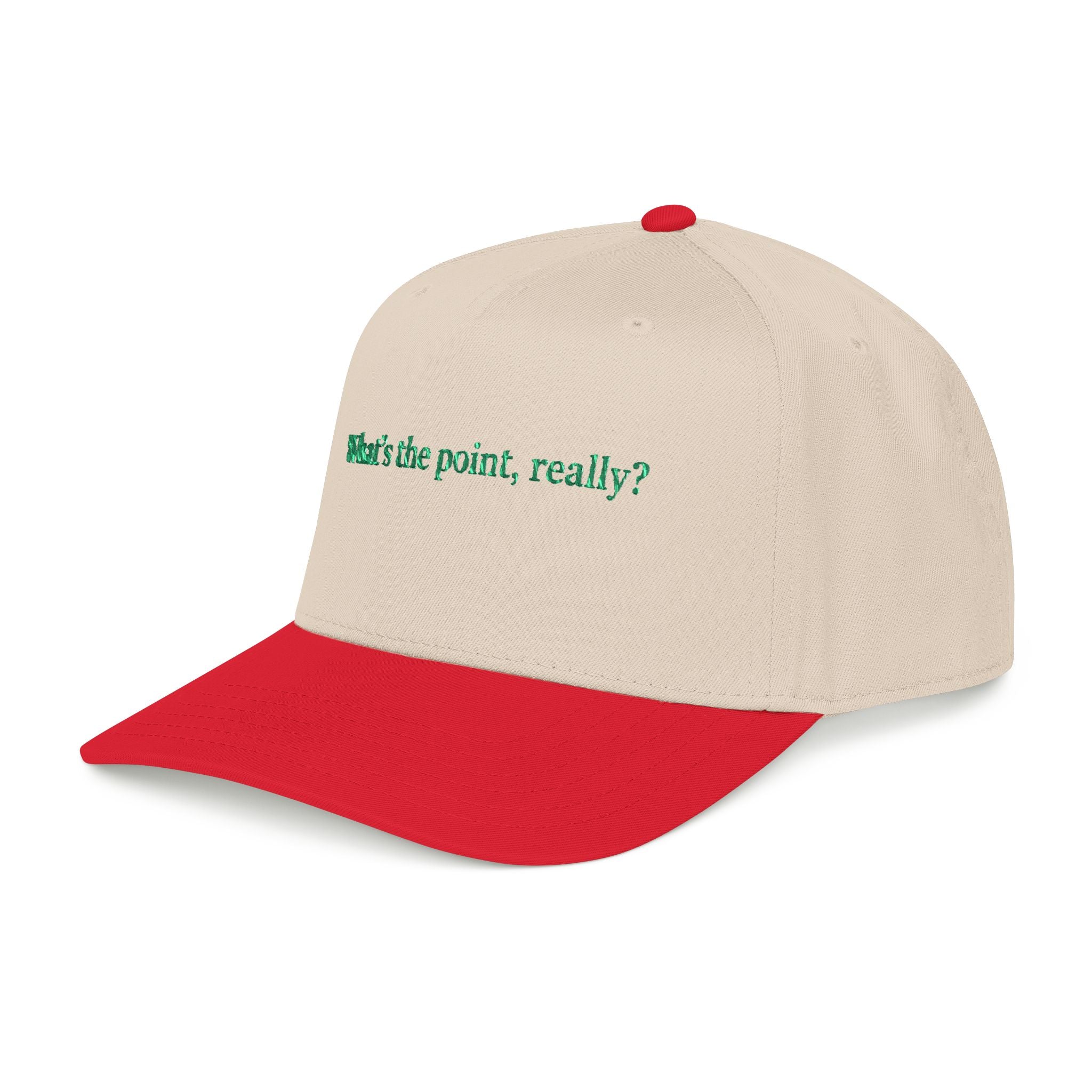 Embroidered 'What's the point, really?' Baseball Cap - Creations by Chris and Carlos