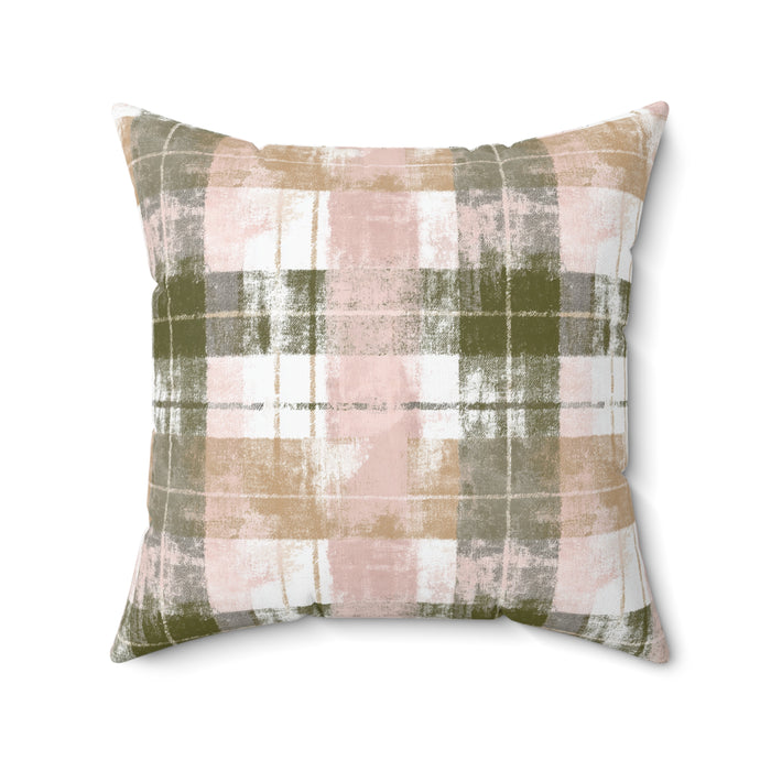 Yuletide Wonder- Cozy Plaid Decorative Pillow, Farmhouse Accent Cushion, Couch Throw Pillow, Gift for Home Decor, Stylish Pillow for Every Season