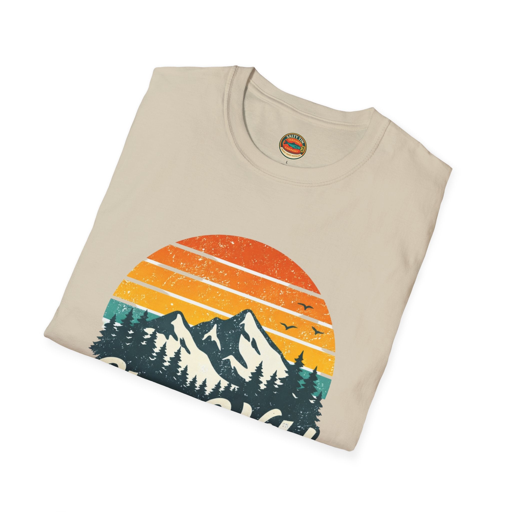 Stay Wild Mountain T-Shirt — Vintage Sunset Outdoor Adventure Tee - Creations by Chris and Carlos