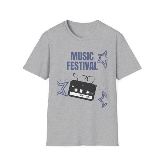 Music Festival Cassette T-Shirt — Retro Tape Graphic Tee for Concerts & Events - Creations by Chris and Carlos