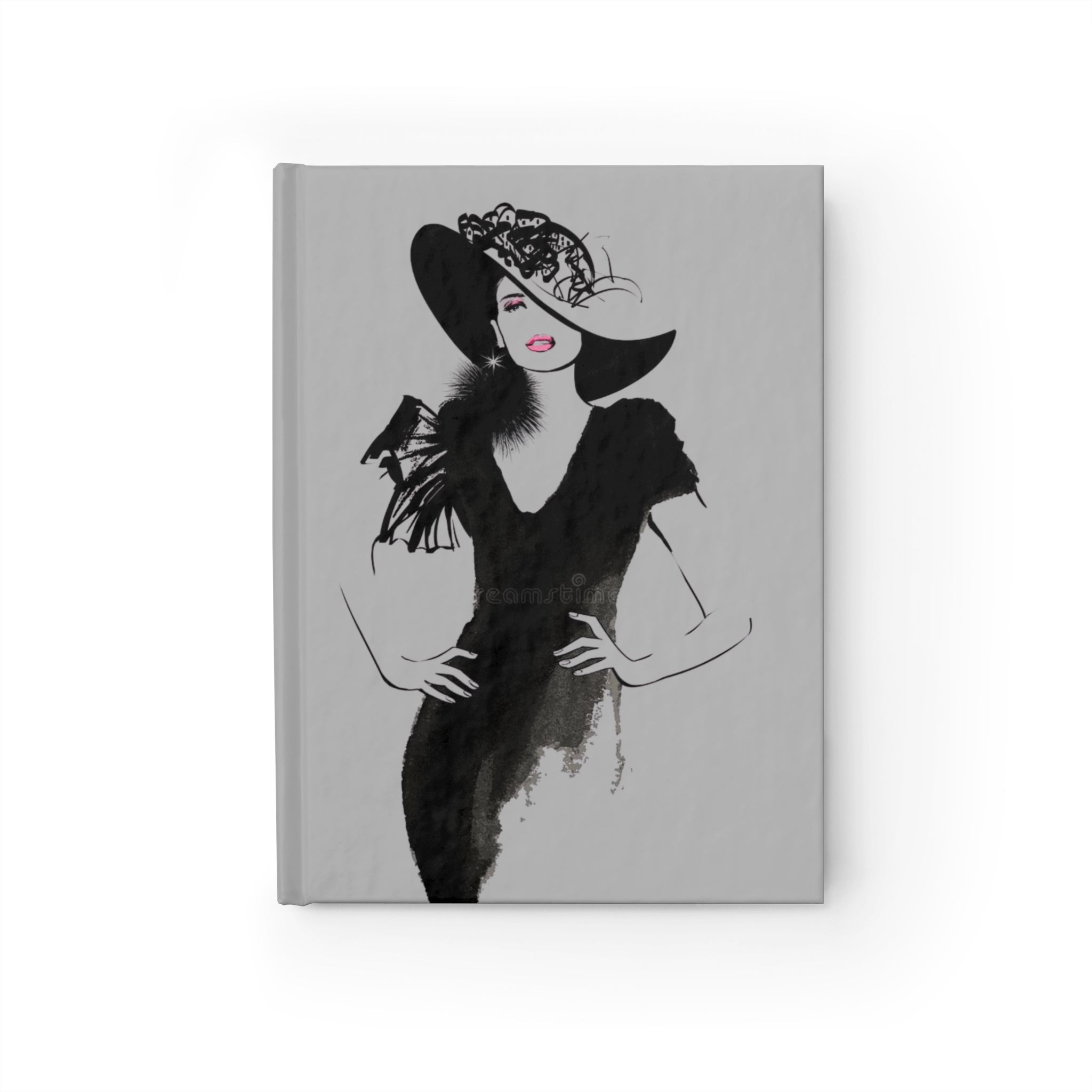 Vintage Fashion Journal — Elegant Lady Illustration Hardcover Notebook - Creations by Chris and Carlos