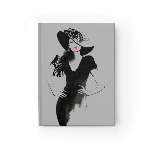 Vintage Fashion Journal — Elegant Lady Illustration Hardcover Notebook - Creations by Chris and Carlos