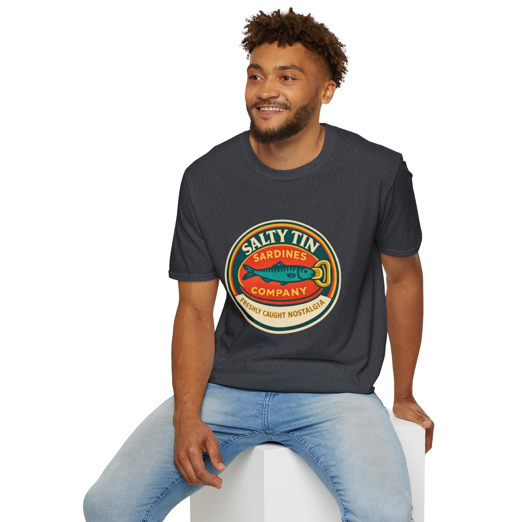 Salty Tin Sardines Vintage Logo T-Shirt - Creations by Chris and Carlos