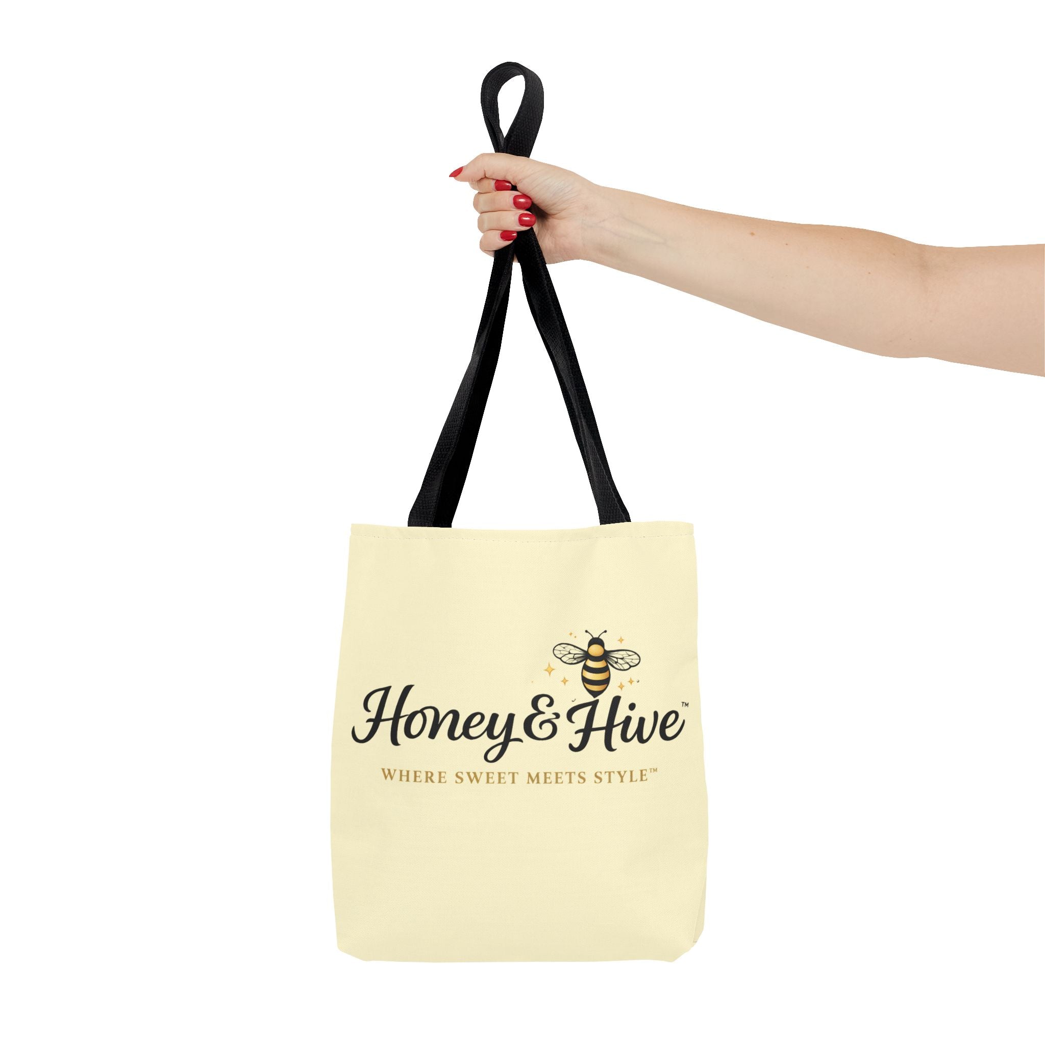 Honey & Hive Logo Tote Bag — Cute Bee Market Tote, "Where Sweet Meets Style" - Creations by Chris and Carlos