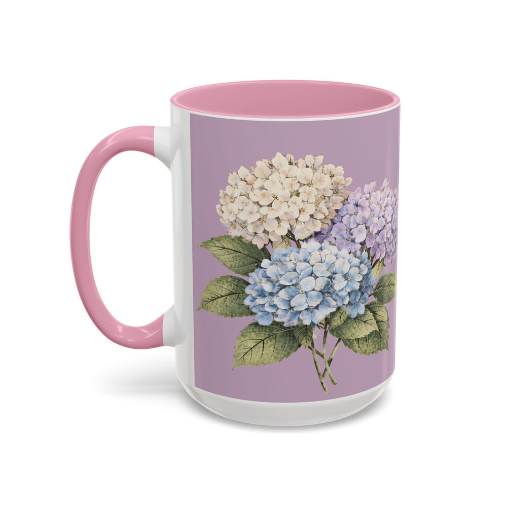Hydrangea Floral Mug — Purple Ceramic Coffee Tea Cup (11oz & 15oz)