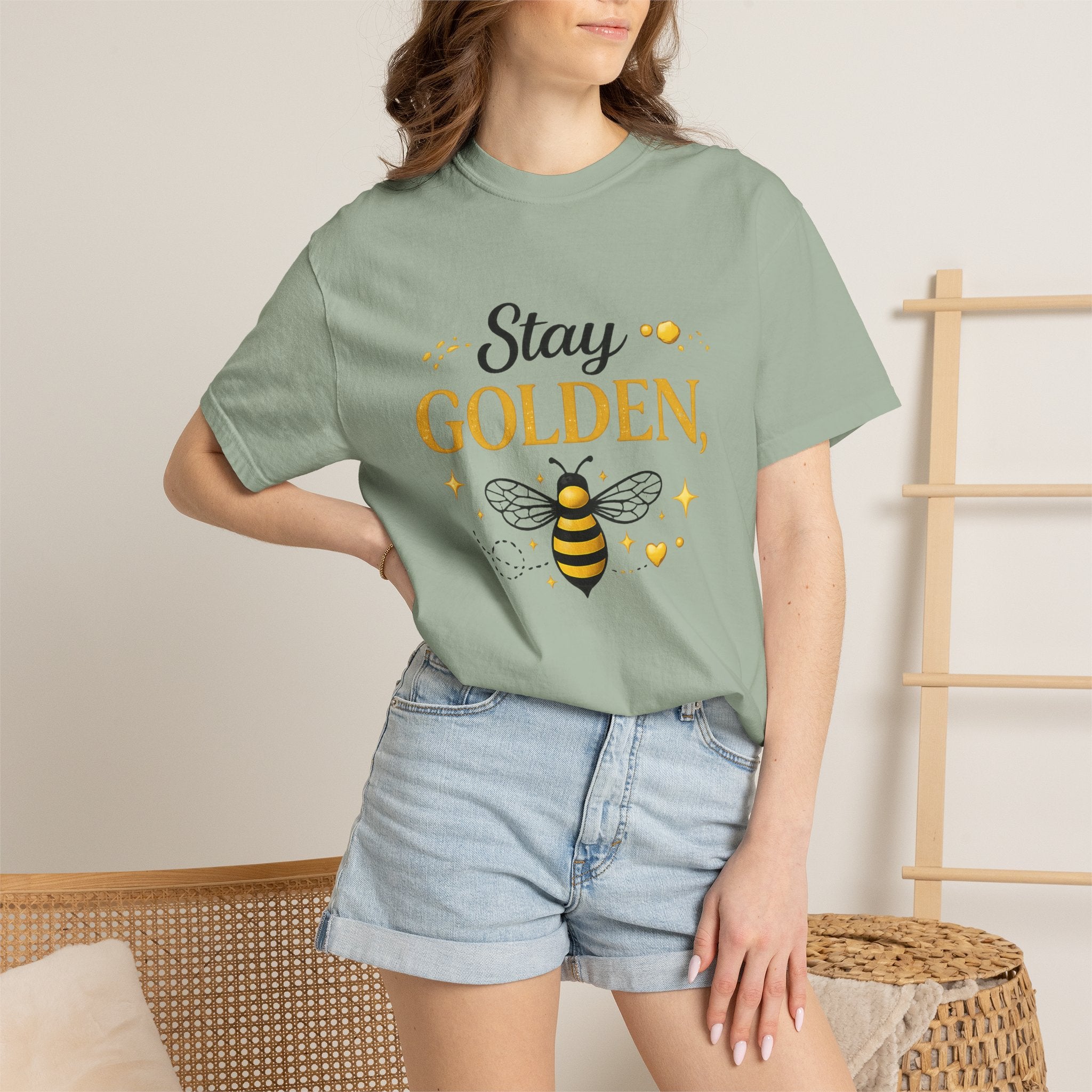 Stay Golden Bee T-Shirt — Inspirational Bee Graphic Tee - Creations by Chris and Carlos