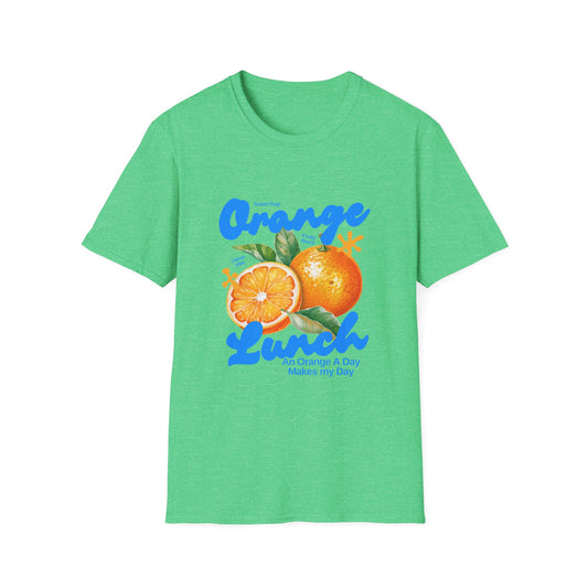 Orange Lunch Graphic T-Shirt — "An Orange A Day Makes My Day" Retro Fruit Tee - Creations by Chris and Carlos