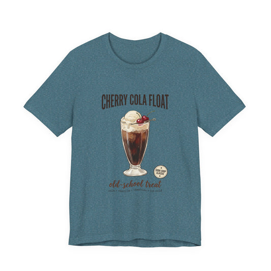 Cherry Cola Float Tee | Retro Soda, Summer Fruit Drink Illustration - Creations by Chris and Carlos