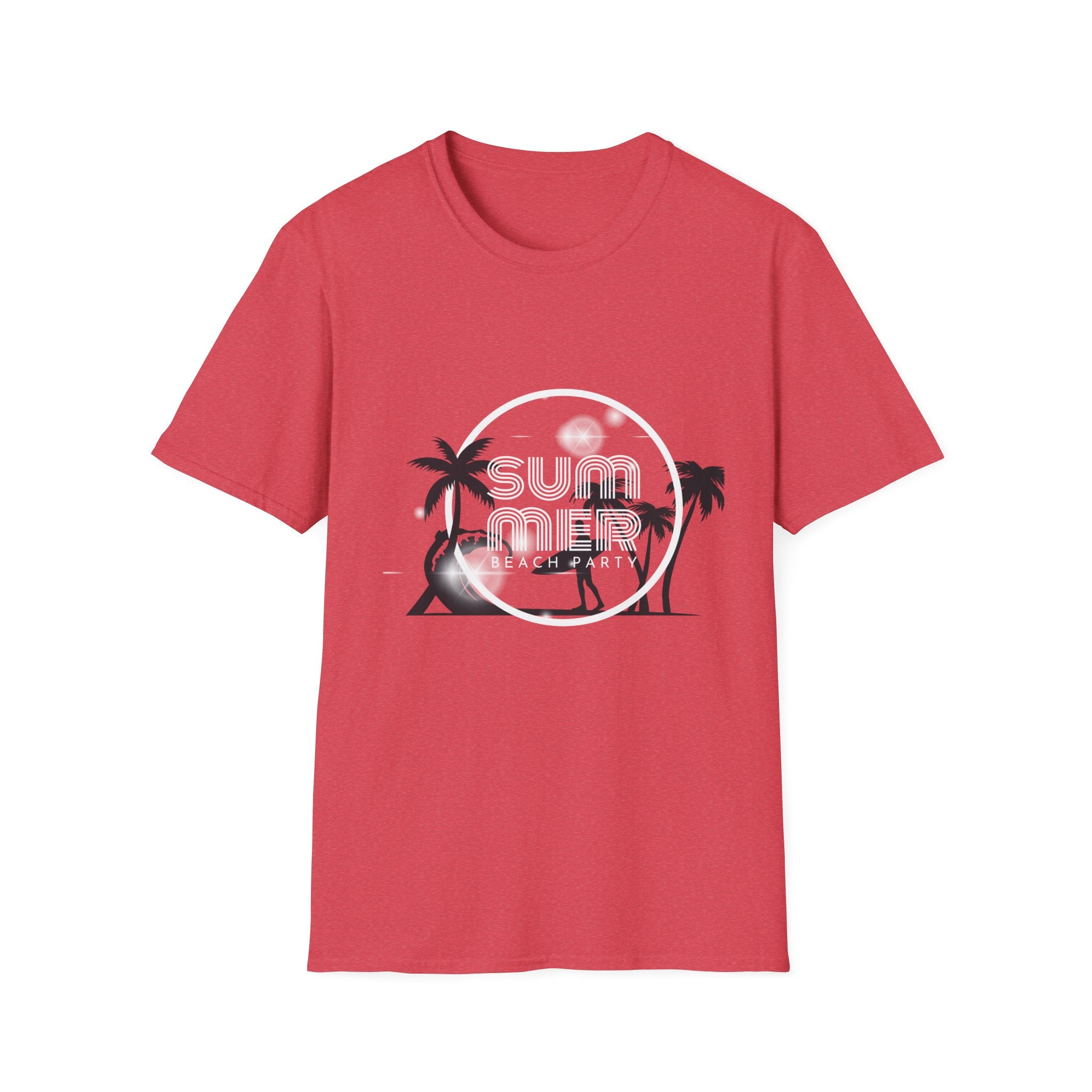 Surfer Palm Beach T-Shirt — Tropical Wave & Palm Trees Graphic Tee - Creations by Chris and Carlos
