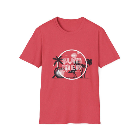 Surfer Palm Beach T-Shirt — Tropical Wave & Palm Trees Graphic Tee - Creations by Chris and Carlos