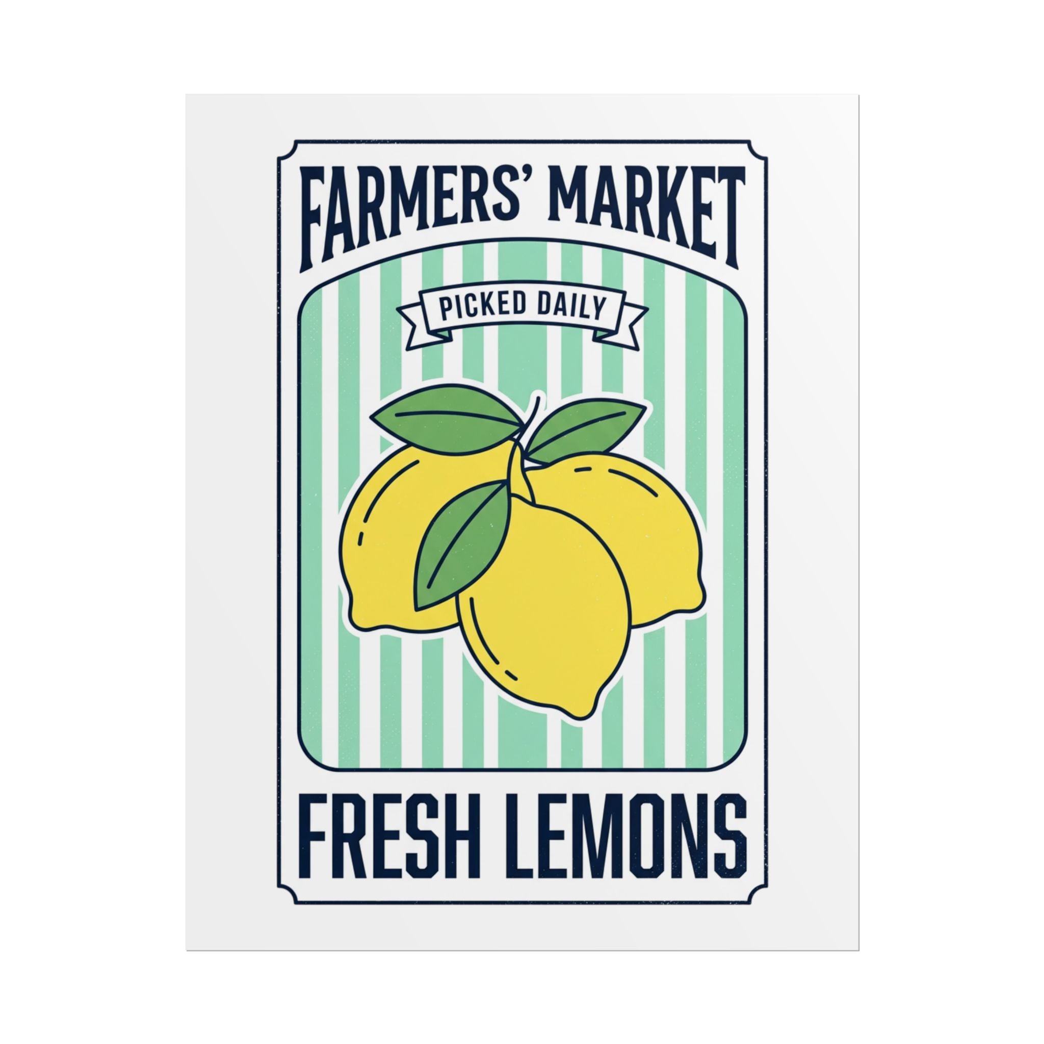 Farmers' Market Fresh Lemons Poster — Vintage Kitchen Wall Art - Creations by Chris and Carlos