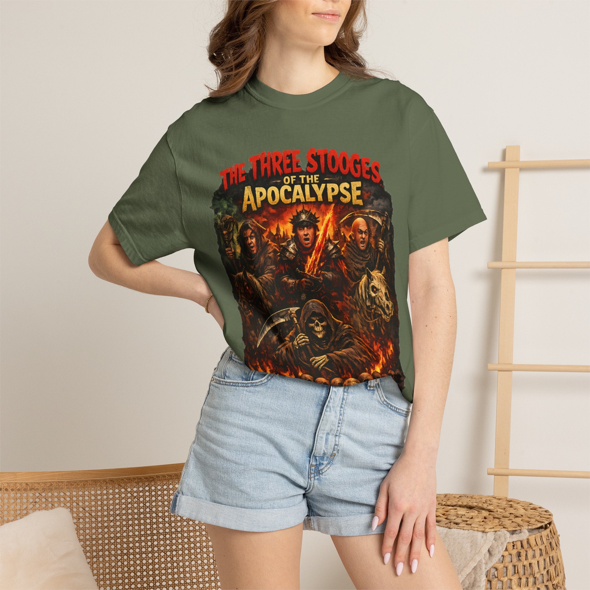 Apocalypse Comedy T-Shirt — "The Three Stooges of the Apocalypse" Graphic Tee - Creations by Chris and Carlos