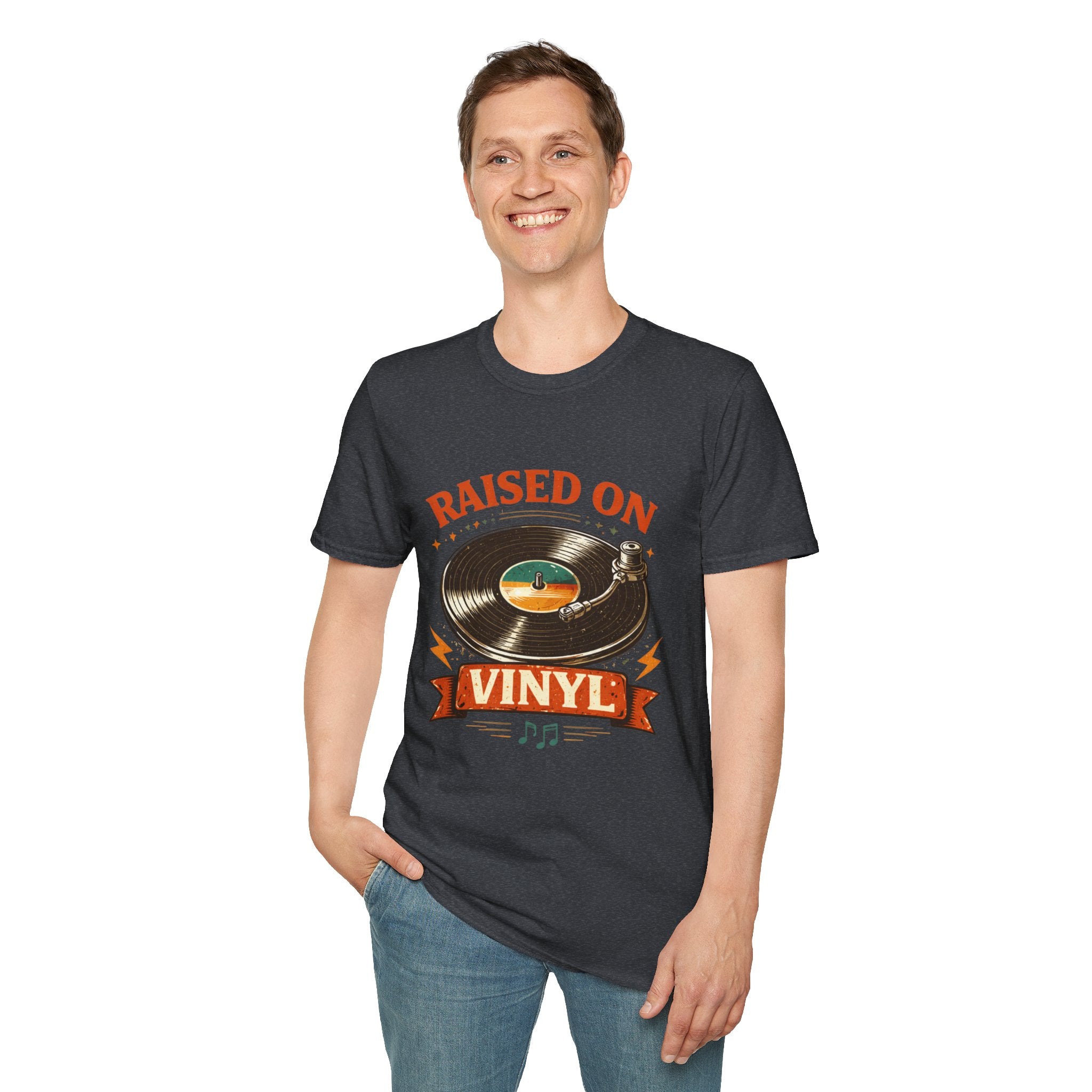 Raised on Vinyl T-Shirt — Retro Record Lover Tee - Creations by Chris and Carlos