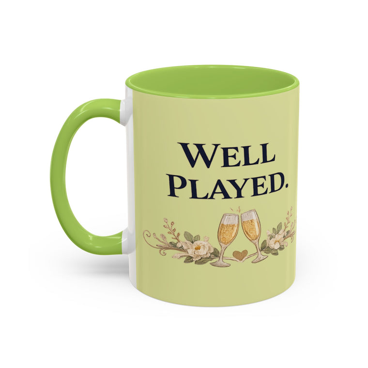 Well Played Coffee Mug — Floral Champagne Accent 11/15oz - Creations by Chris and Carlos
