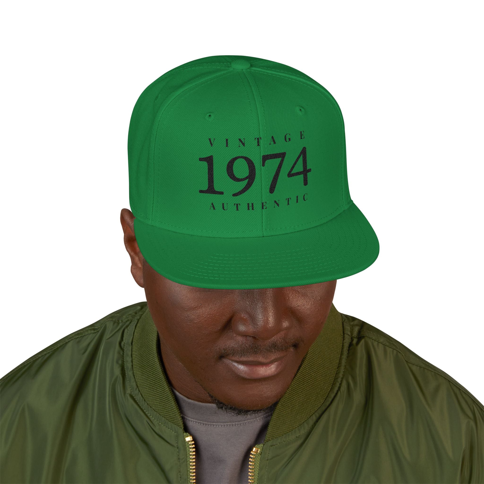 Personalize- 1974 Vintage Snapback Hat Embroidered Retro Athletic Baseball Cap - Creations by Chris and Carlos