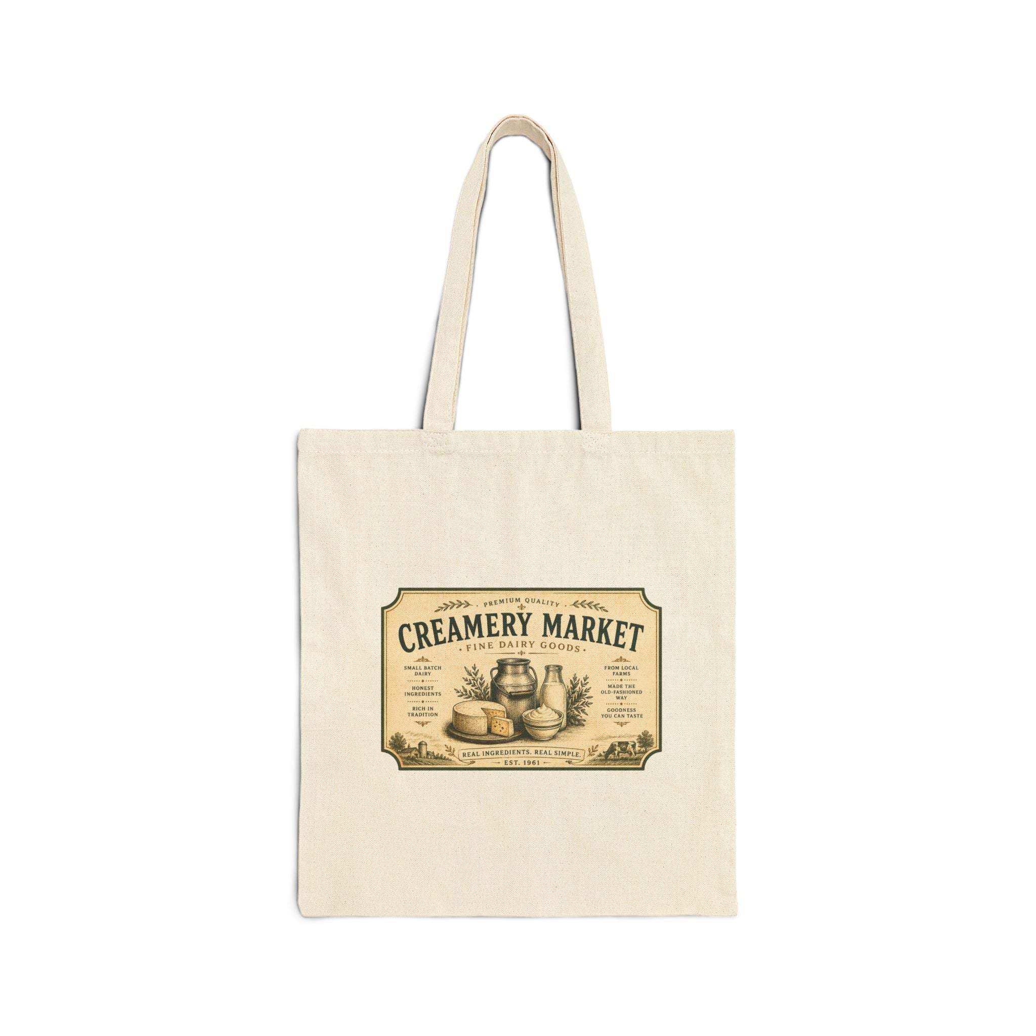 Creamery Market Vintage Label Tote Bag - Creations by Chris and Carlos