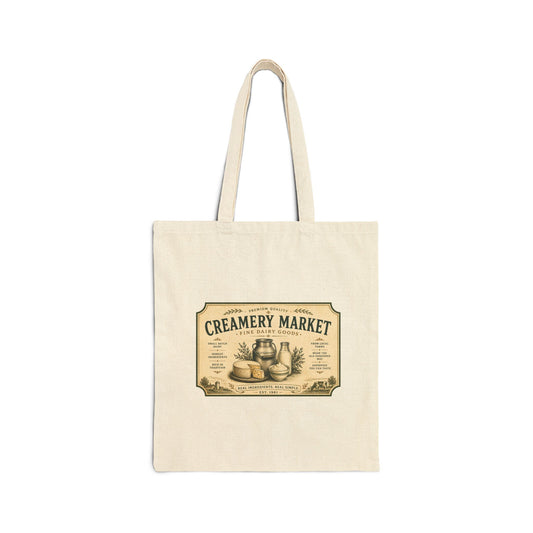 Creamery Market Vintage Label Tote Bag - Creations by Chris and Carlos