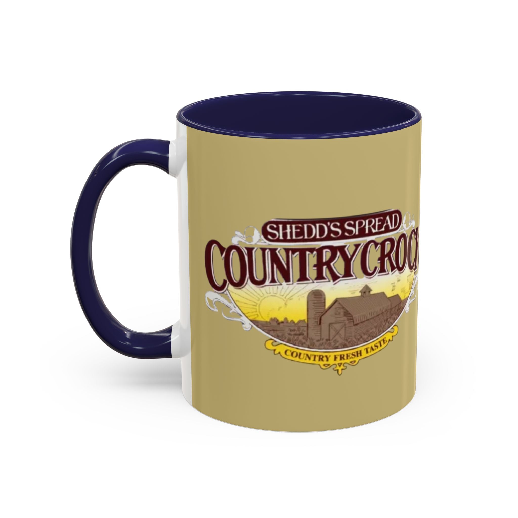 Country Crock Logo Accent Coffee Mug — Retro Farmhouse Butter Spread Design (11/15oz) - Creations by Chris and Carlos
