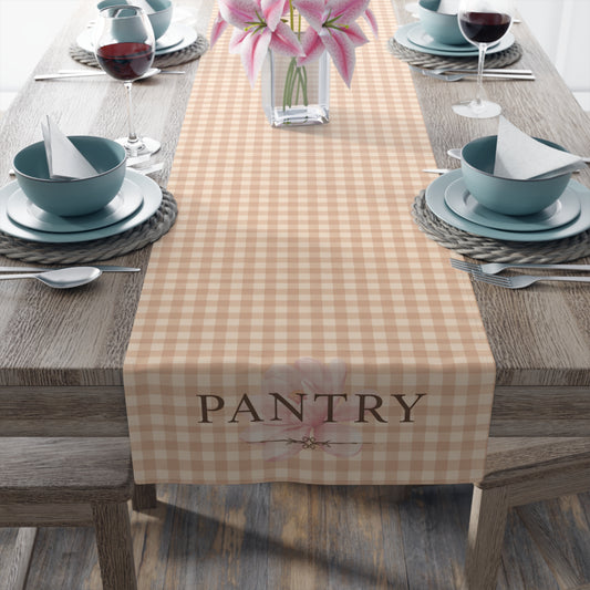 Farmhouse Gingham Table Runner — "Pantry" Cotton-Blend Decor - Creations by Chris and Carlos