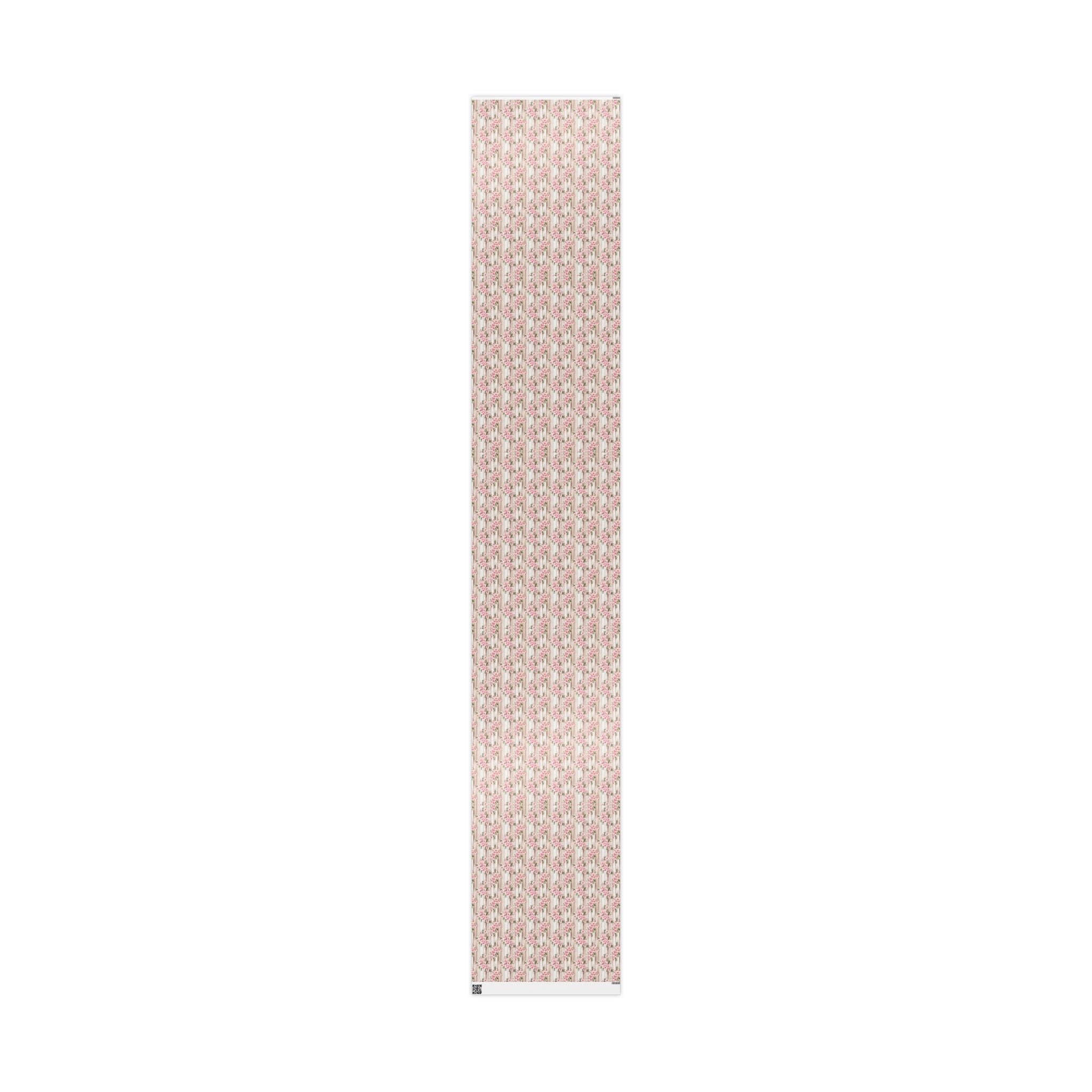 Easter Floral Woodgrain Wrapping Paper Roll — Pink Cherry Blossom Gift Wrap - Creations by Chris and Carlos