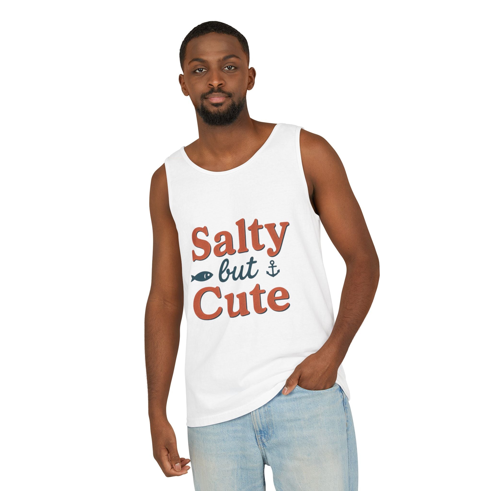 Salty But Cute Tank Top — Nautical Beachy Graphic Summer Shirt - Creations by Chris and Carlos