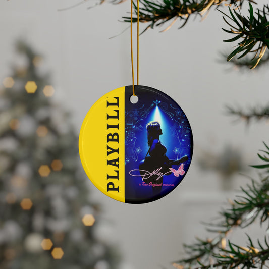 Playbill Theater Ornament – Double-Sided Ceramic Holiday Keepsake (Dolly Design) - Creations by Chris and Carlos