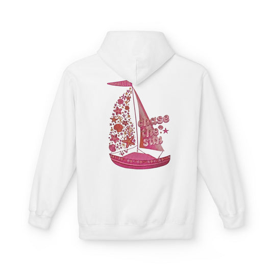 Pinky Palmtree Puff  Floral Graphic Hoodie — Vintage Botanical Note Print - Creations by Chris and Carlos
