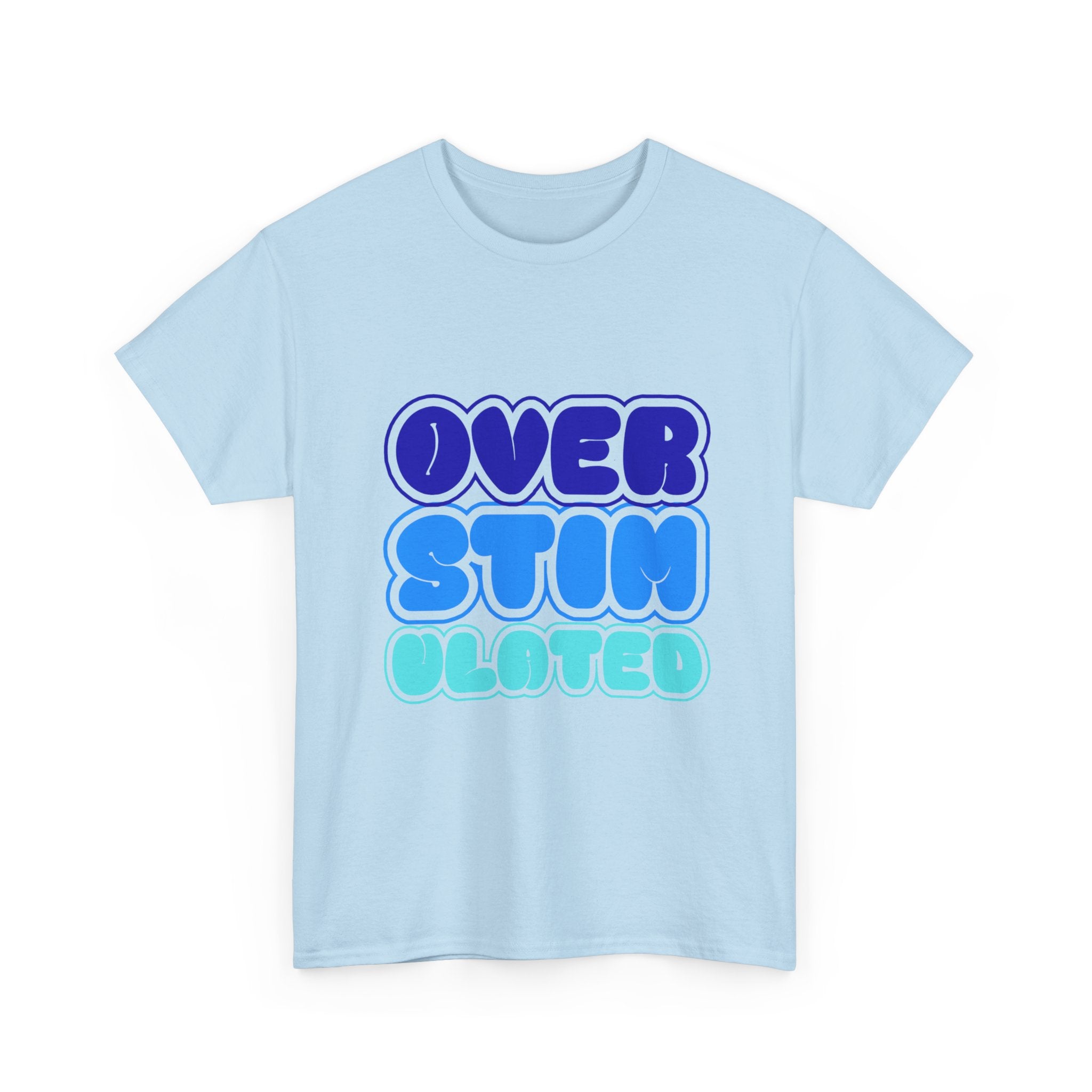 Overstimulated Tee — Playful Bubble Letter Autism Awareness T‑Shirt - Creations by Chris and Carlos
