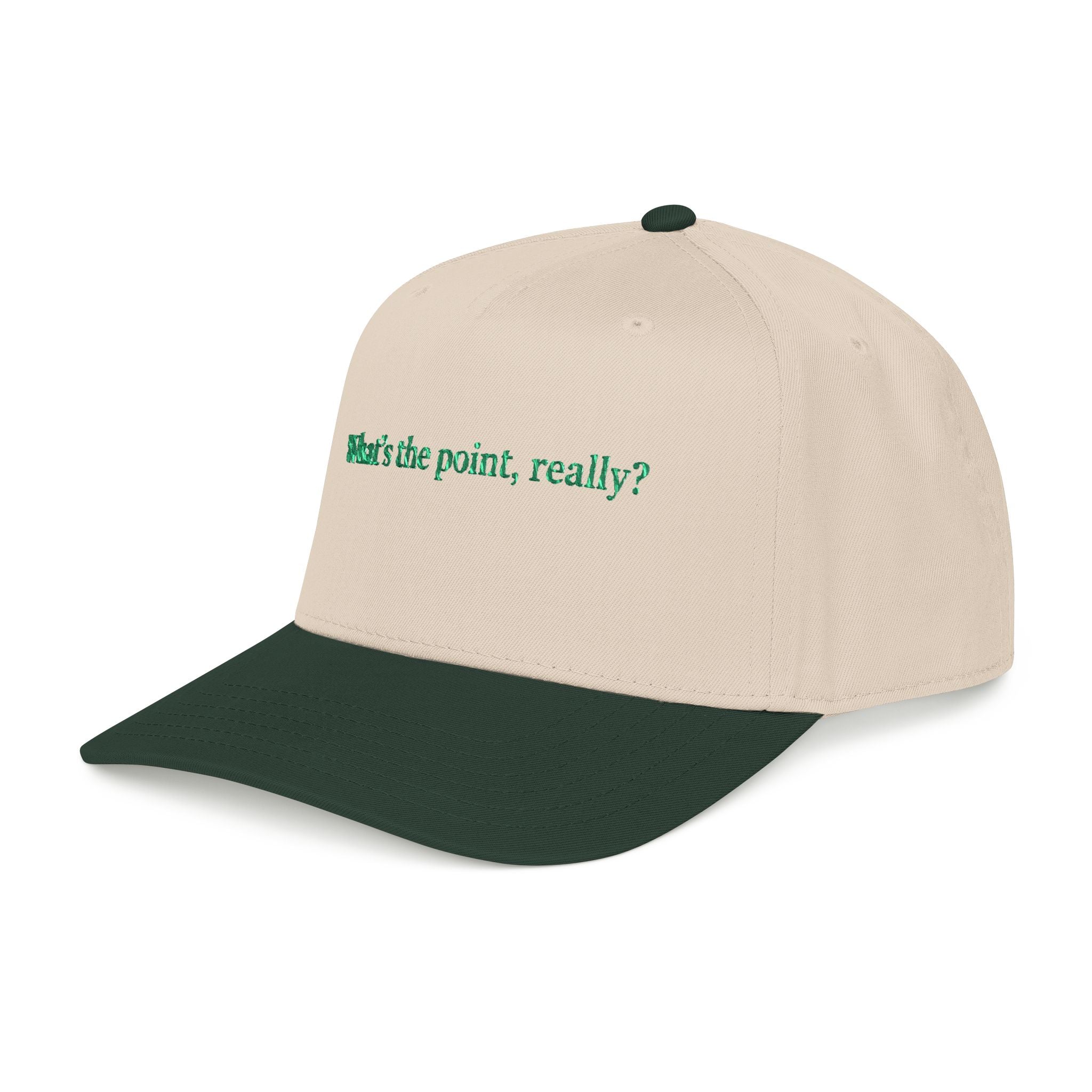 Embroidered 'What's the point, really?' Baseball Cap - Creations by Chris and Carlos