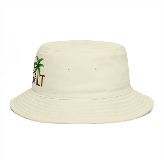 Sea & Salt Embroidered Bucket Hat — Palm Tree Beach Sun Hat - Creations by Chris and Carlos
