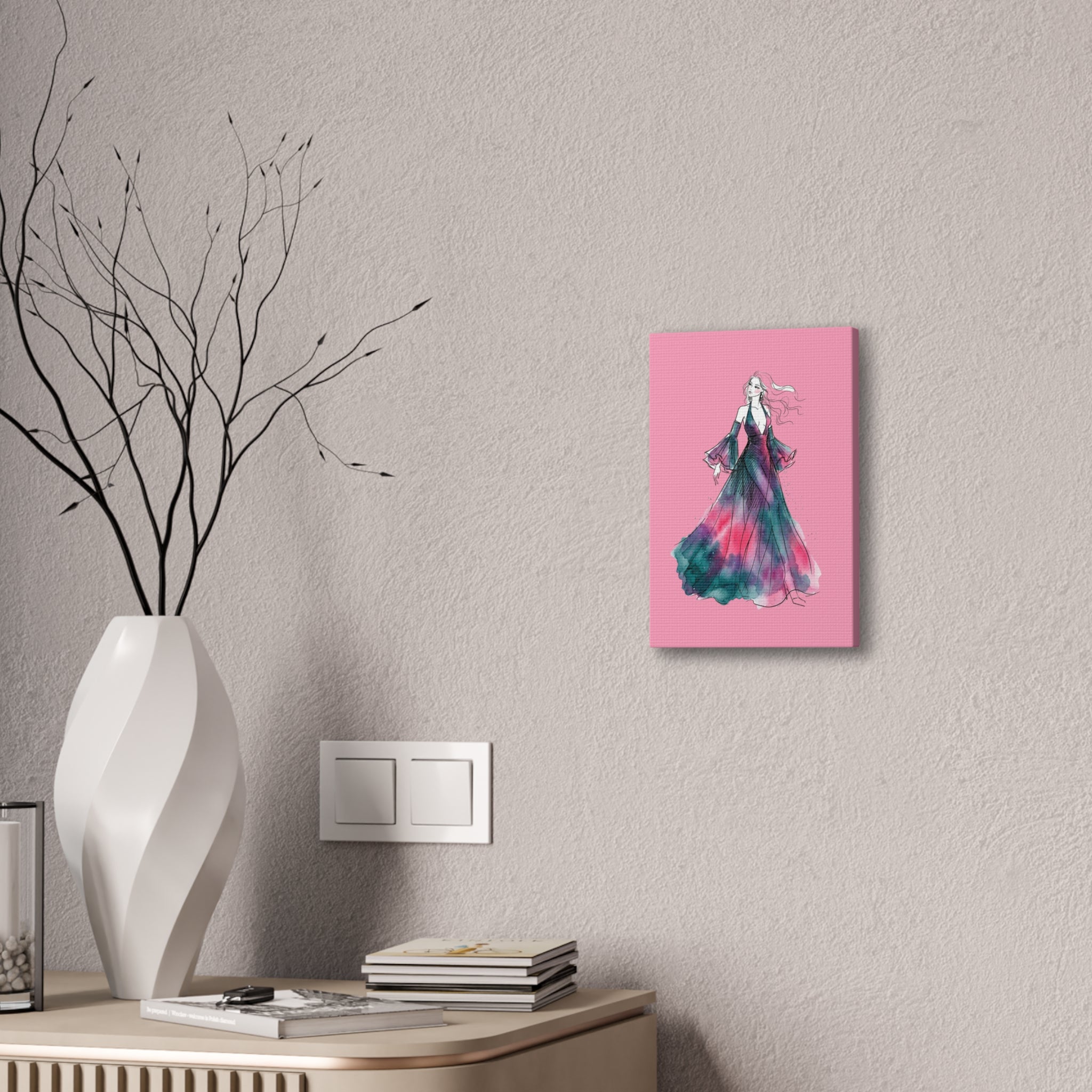 Watercolor Evening Gown Canvas Art — Fashion Illustration Wall Decor - Creations by Chris and Carlos