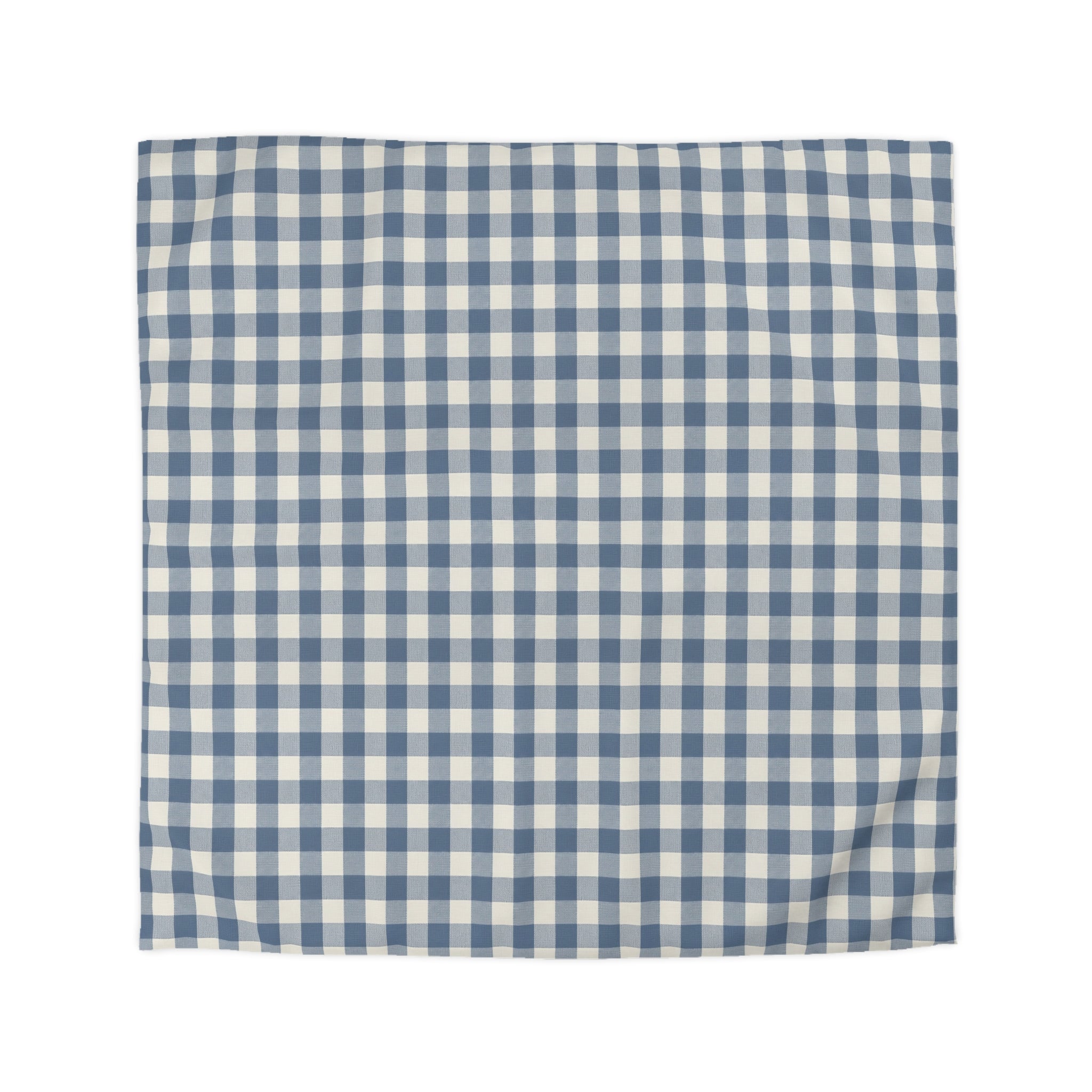 The Slate & Sage Collection- Geneva Blue Gingham Microfiber Duvet Cover — Cozy Farmhouse Plaid Bedding - Creations by Chris and Carlos