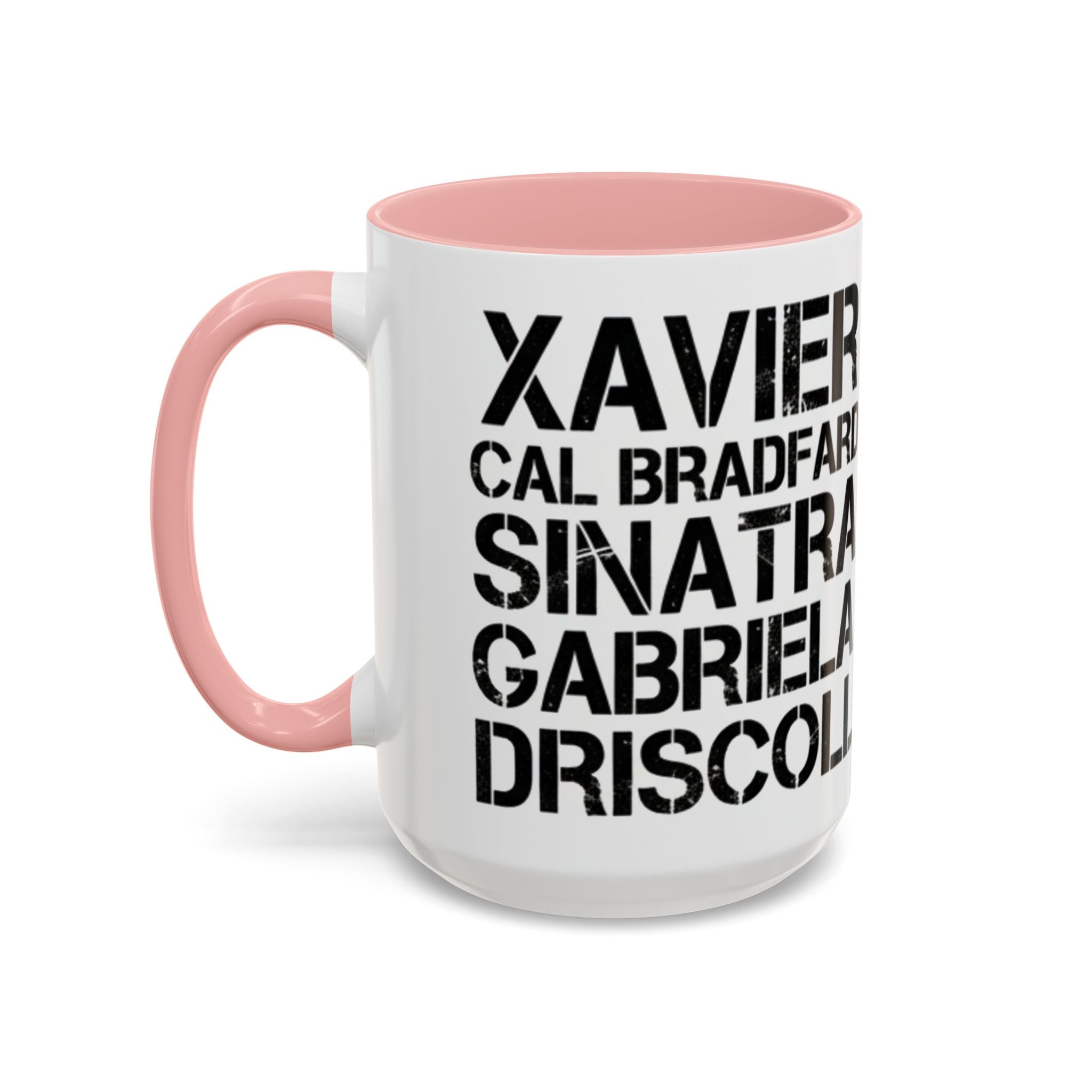Paradise TV Show Typography Names Accent Coffee Mug — Bold Black Name List Design (11/15oz) - Creations by Chris and Carlos