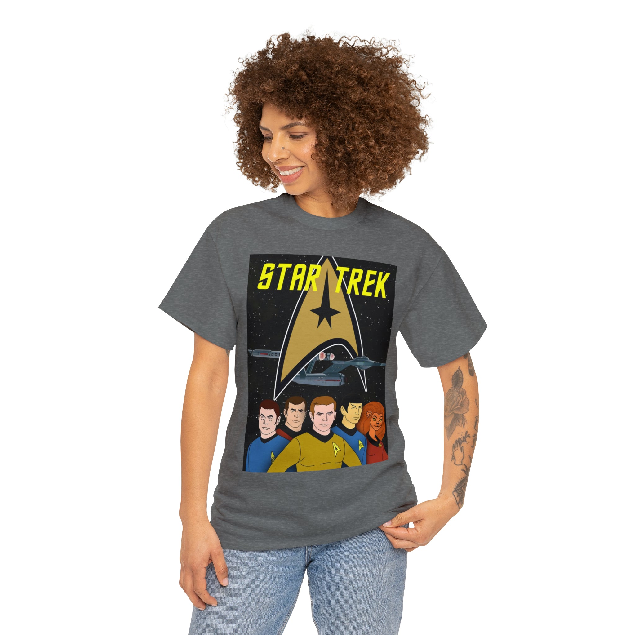 Star Trek Cartoon- Unisex Heavy Cotton T-Shirt - Creations by Chris and Carlos