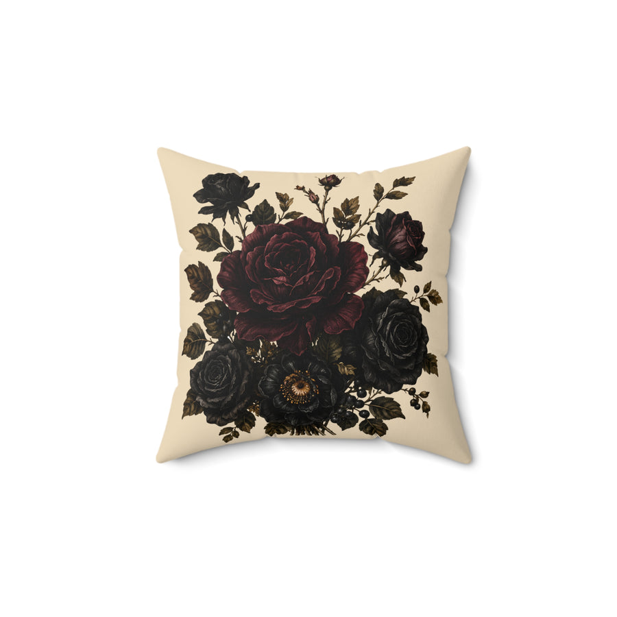 Gothic Rose & Candelabra Throw Pillow – Old Soul Halloween Hollow™ | Black Lantern Society